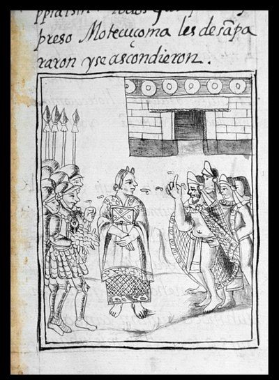 Marina Interpreting for the Spaniards at a Meeting between Hernando Cortes and Montezuma, from the 